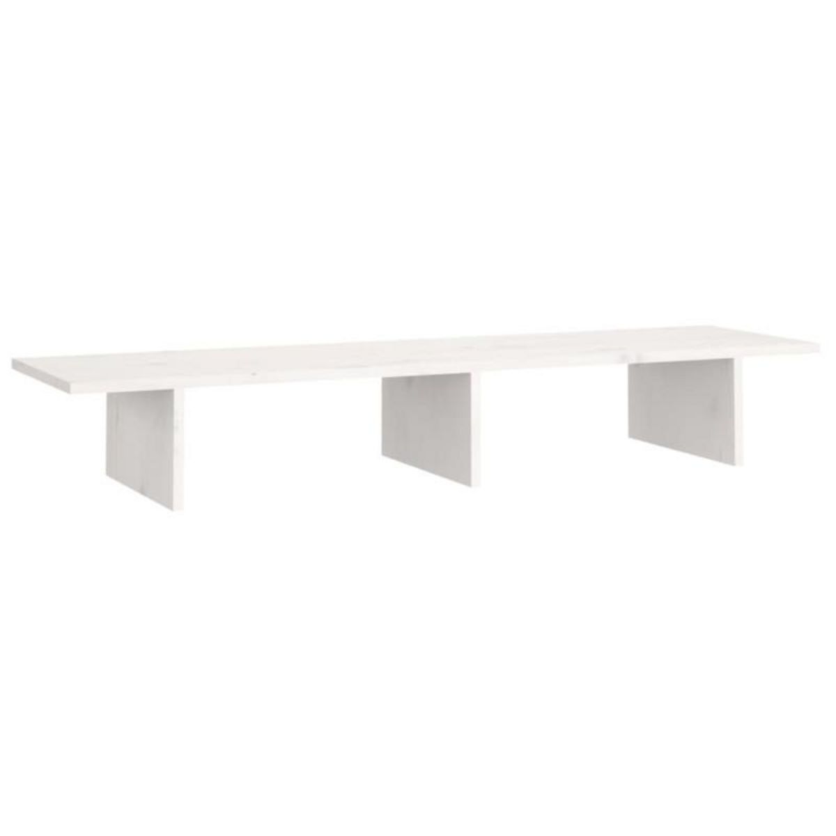 VIDAXL Support de moniteur Blanc 100x27x15 cm Bois de pin solide