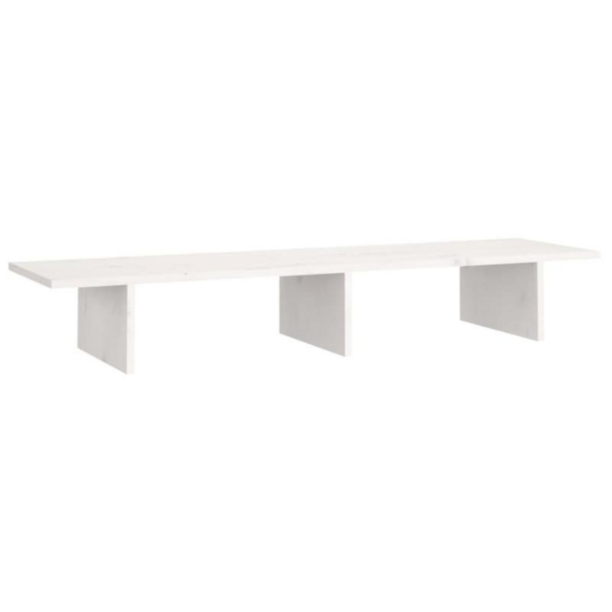 VIDAXL Support de moniteur Blanc 100x27x15 cm Bois de pin solide