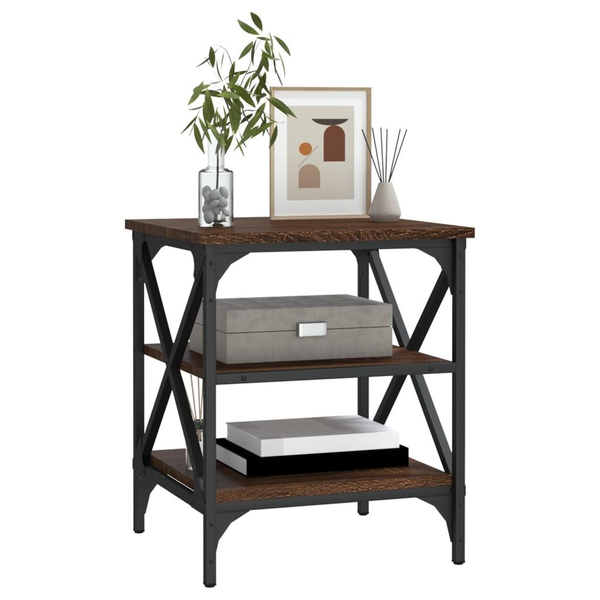 Voir la diapositive 4 : VIDAXL Table d'appoint Chene marron 40x42x50 cm Bois d'ingenierie