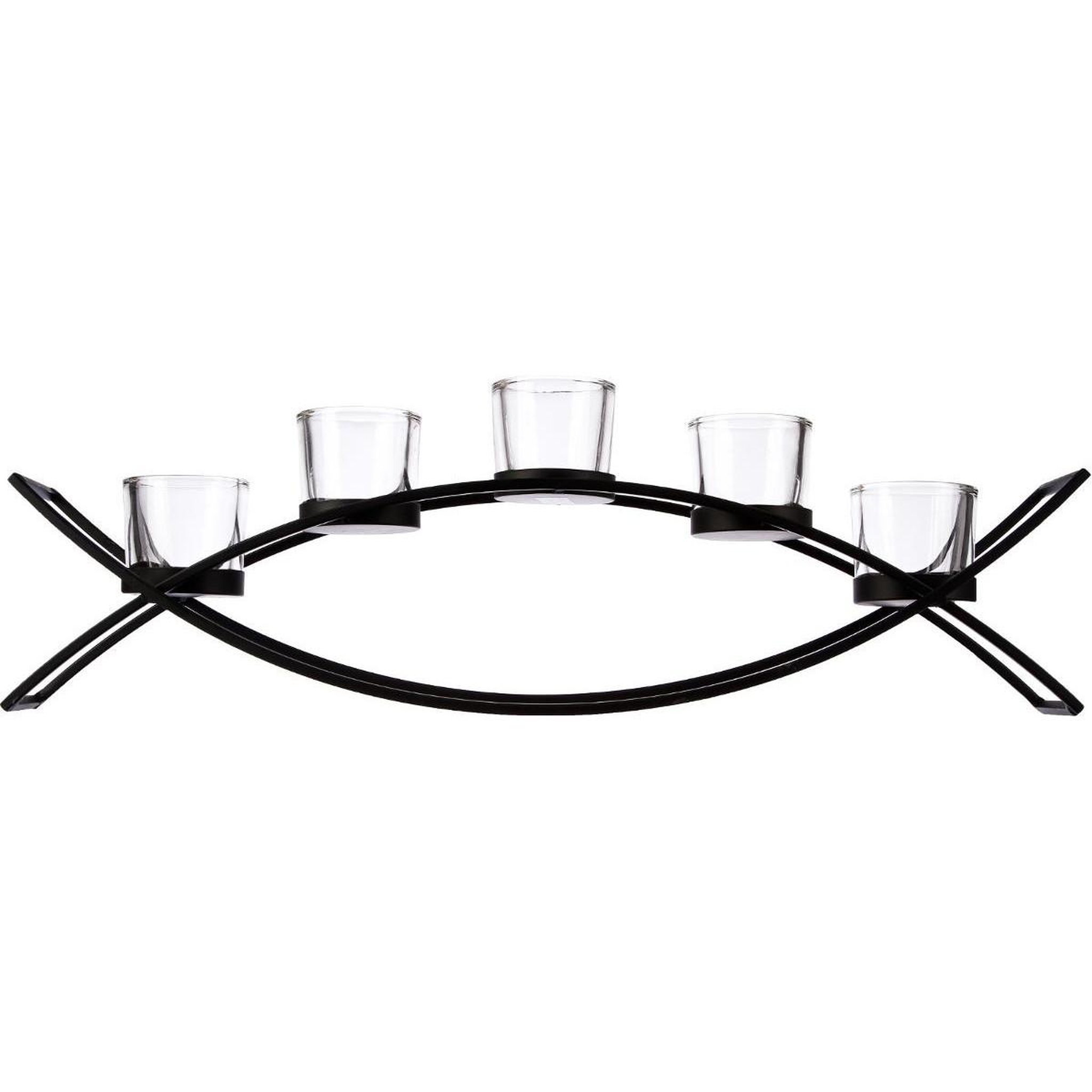 Voir la diapositive 2 : ATMOSPHERA Photophore sur pied  vague  54cm noir