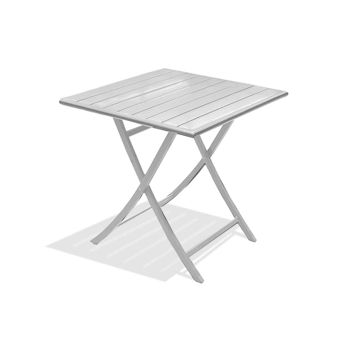 DCB GARDEN Table de jardin pliante 70x70cm aluminium gris métal MARIUS