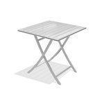 DCB GARDEN Table de jardin pliante 70x70cm aluminium gris métal MARIUS