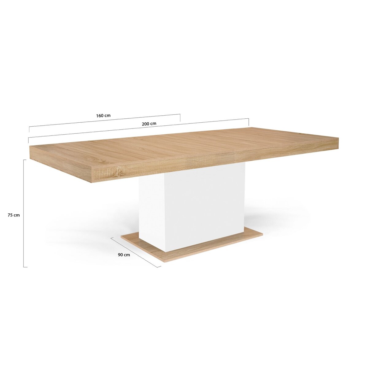 Table de séjour salle à manger extensible L160/200 cm TINA