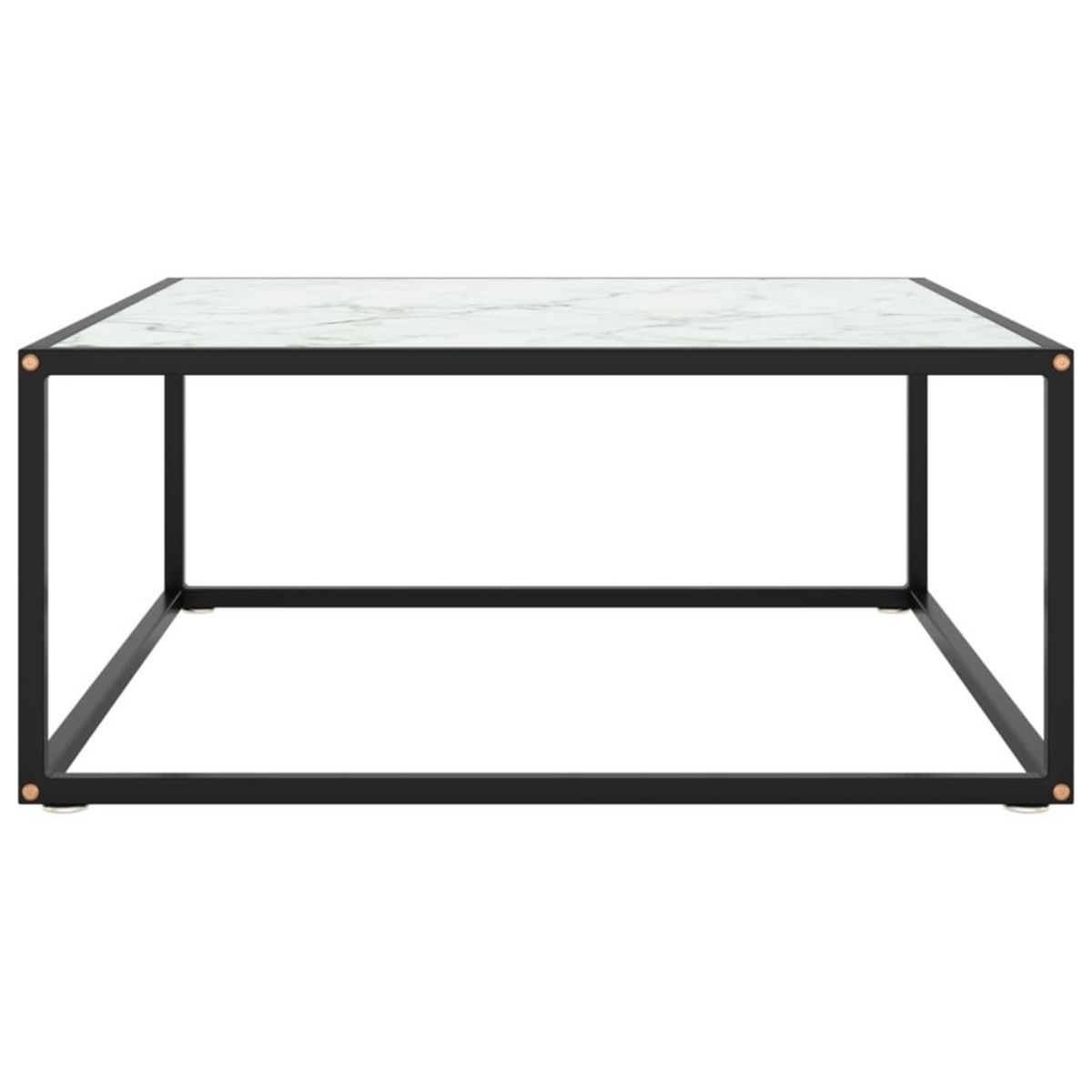 VIDAXL Table basse Noir avec verre marbre blanc 80x80x35 cm