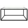 Voir la diapositive 2 : VIDAXL Table basse Noir avec verre marbre blanc 80x80x35 cm