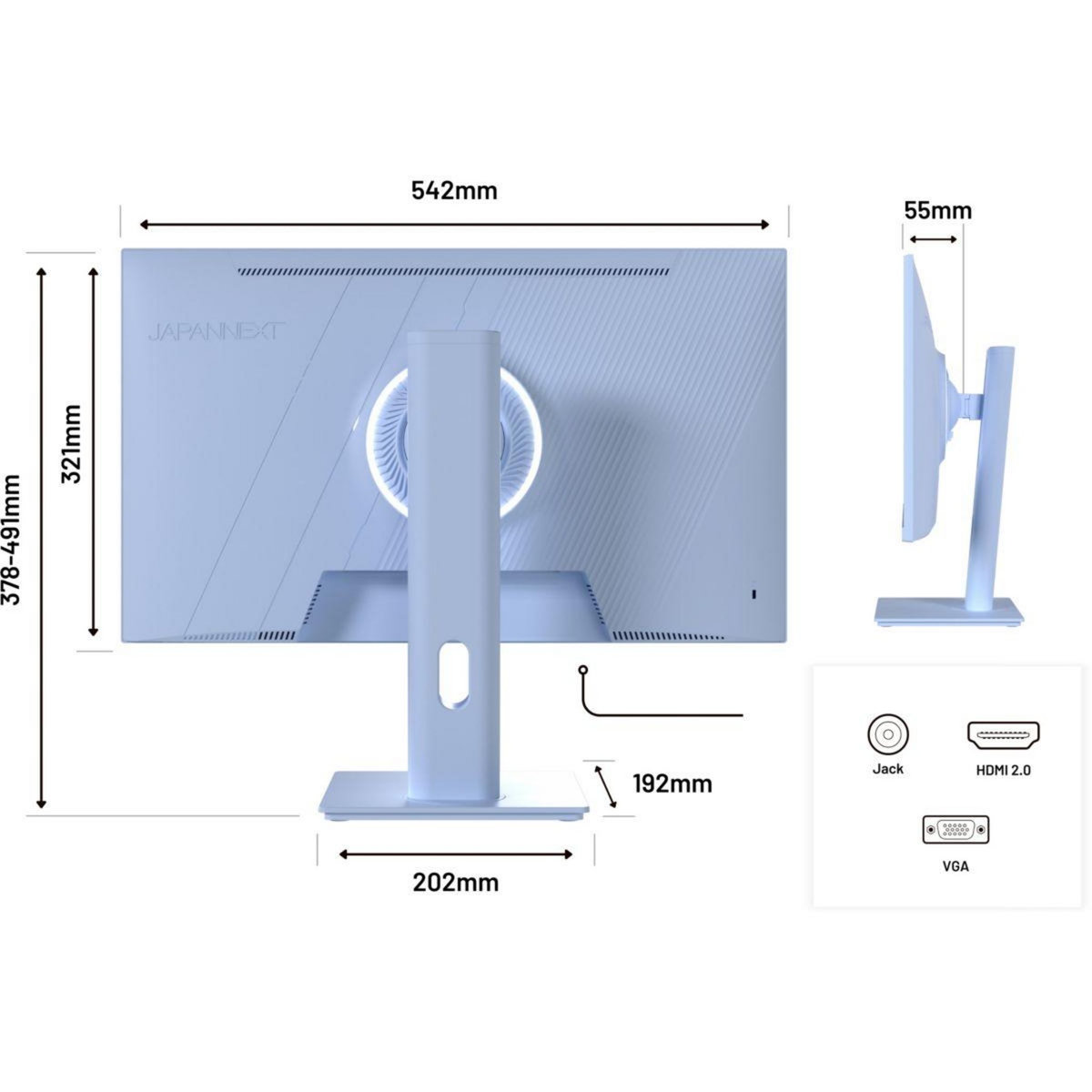JAPANNEXT Ecran PC Gamer JN IPS238G120F HSP Bleu 24''