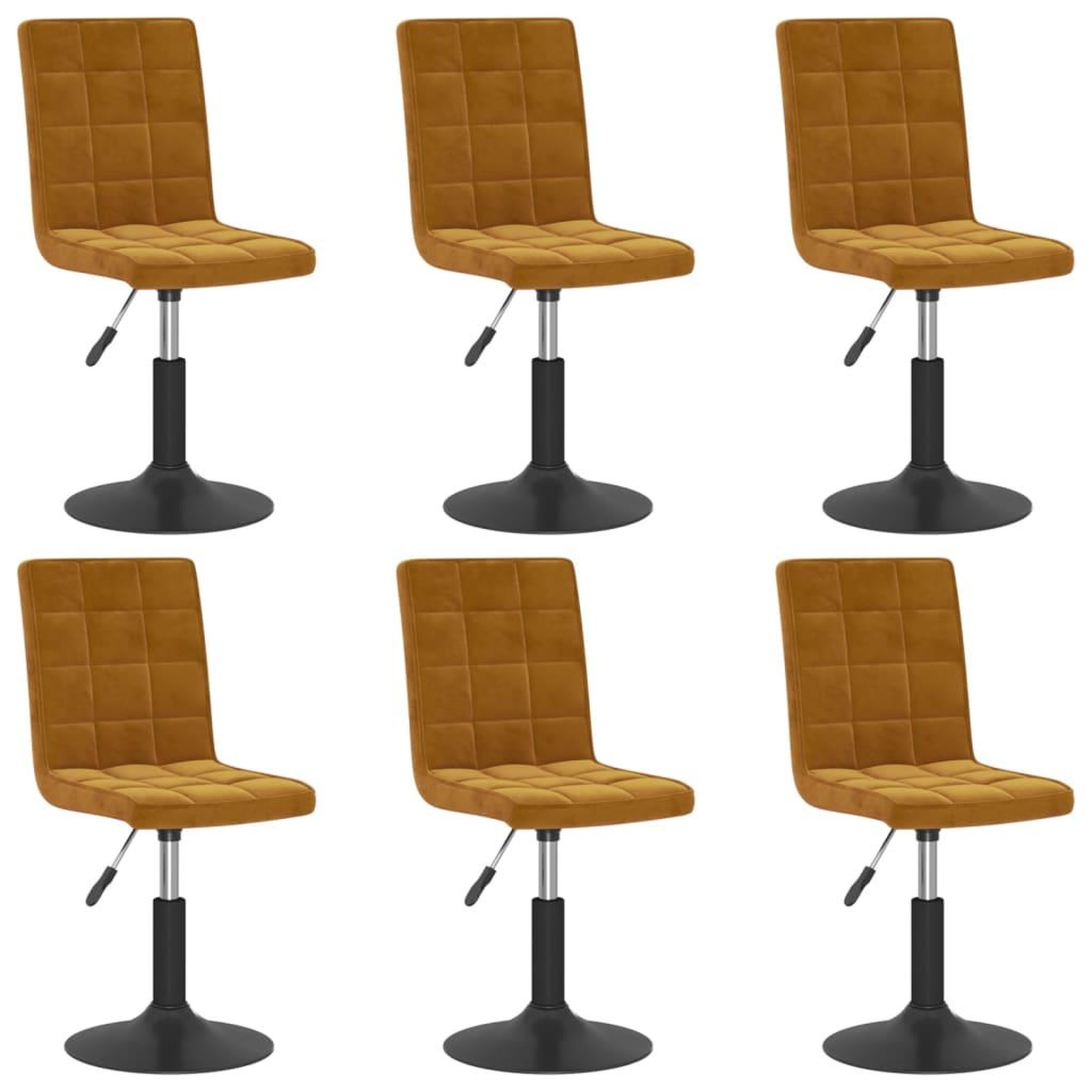 Voir la diapositive 2 : VIDAXL Chaises pivotantes a manger lot de 6 marron velours