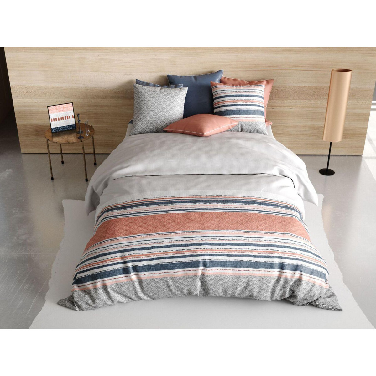 ATELIER DU COTON Parure housse de couette 100% coton 57fils chakra