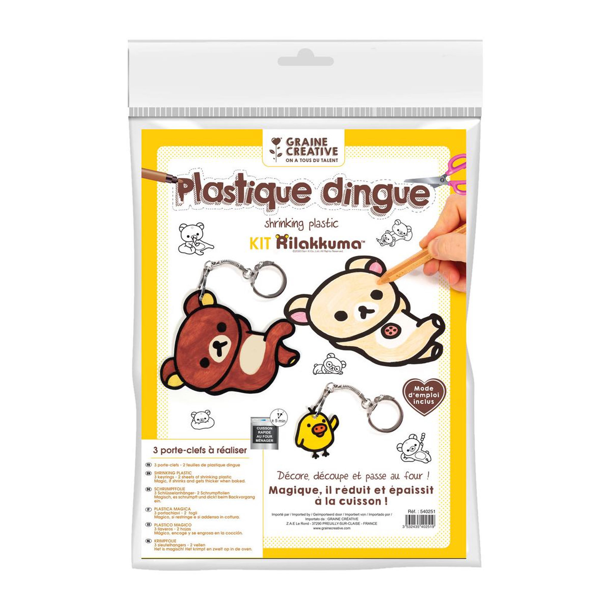 Voir la diapositive 2 : Graine créative Kit plastique dingue porte cles rilakkum