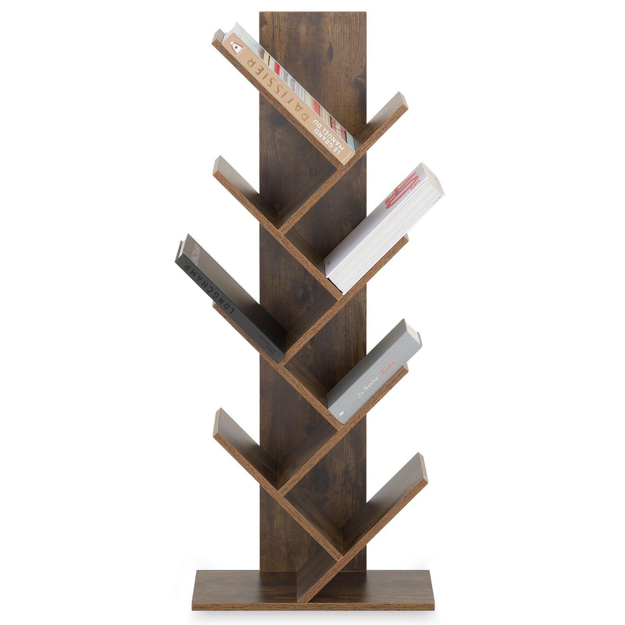 Voir la diapositive 1 : IDIMEX Étagère JULES en forme d'arbre, en bois