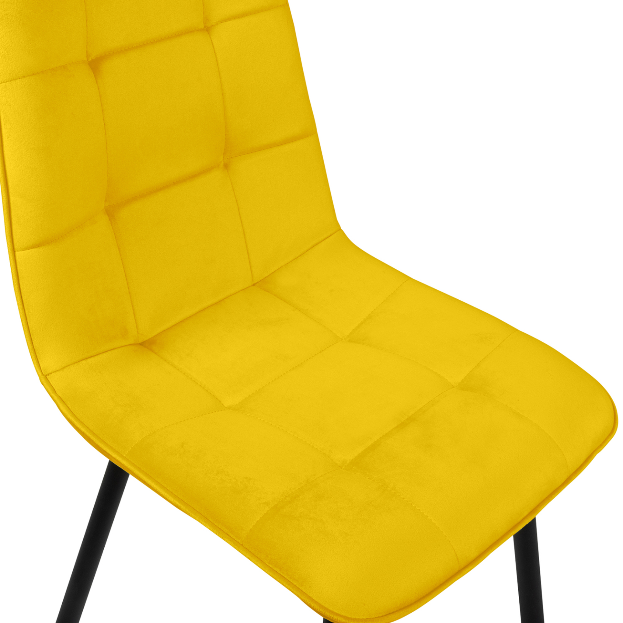 Voir la diapositive 6 : ID MARKET Lot de 6 chaises mila en velours mix color bleu x2, gris foncé x2, gris clair, jaune