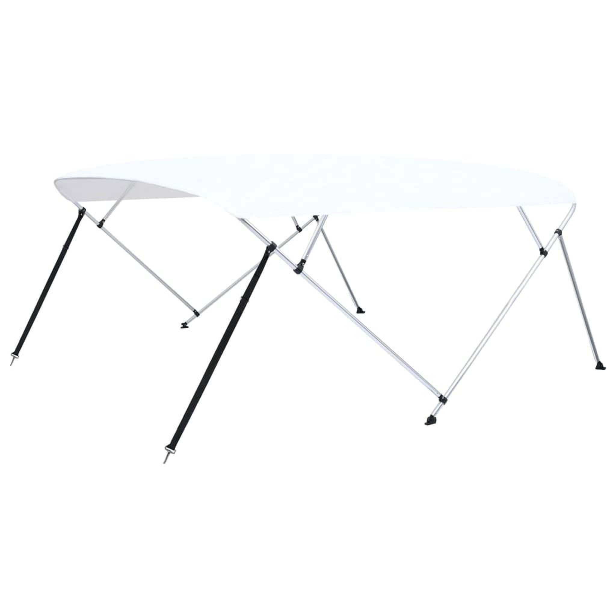 Voir la diapositive 2 : VIDAXL Auvent bimini a 4 arceaux Blanc 243x(230-244)x137 cm