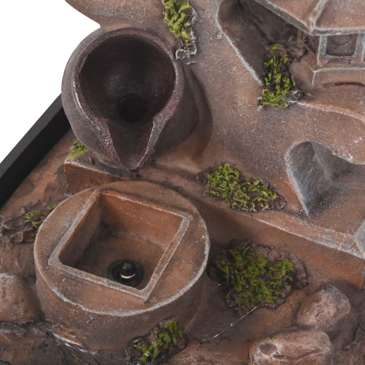 VIDAXL Fontaine d'interieur avec lampe LED Polyresine