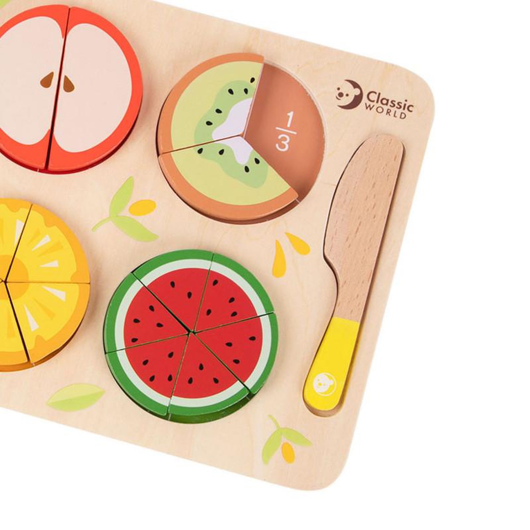 Voir la diapositive 4 : CLASSIC WORLD Classic World Wooden Fruit Puzzle Fractions, 22pcs. 20142