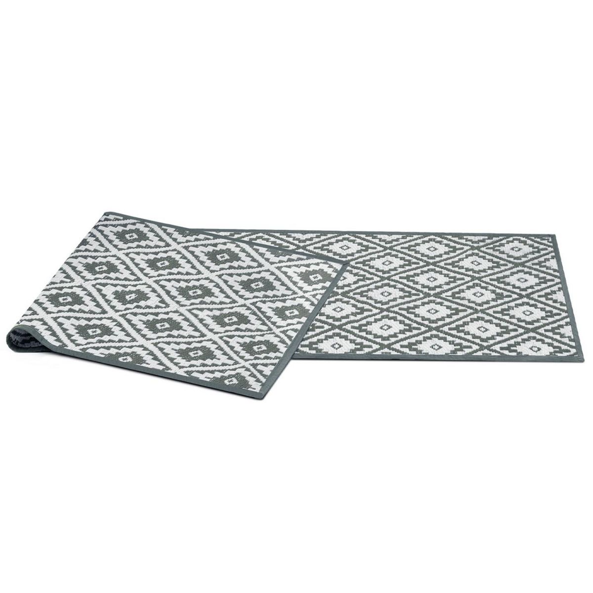 ID MARKET Tapis extérieur BAHAMAS gris 80 x 250 CM