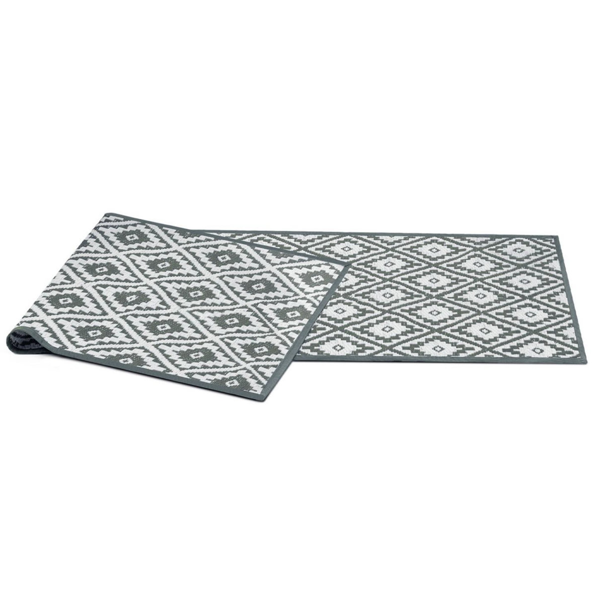 ID MARKET Tapis extérieur BAHAMAS gris 80 x 250 CM