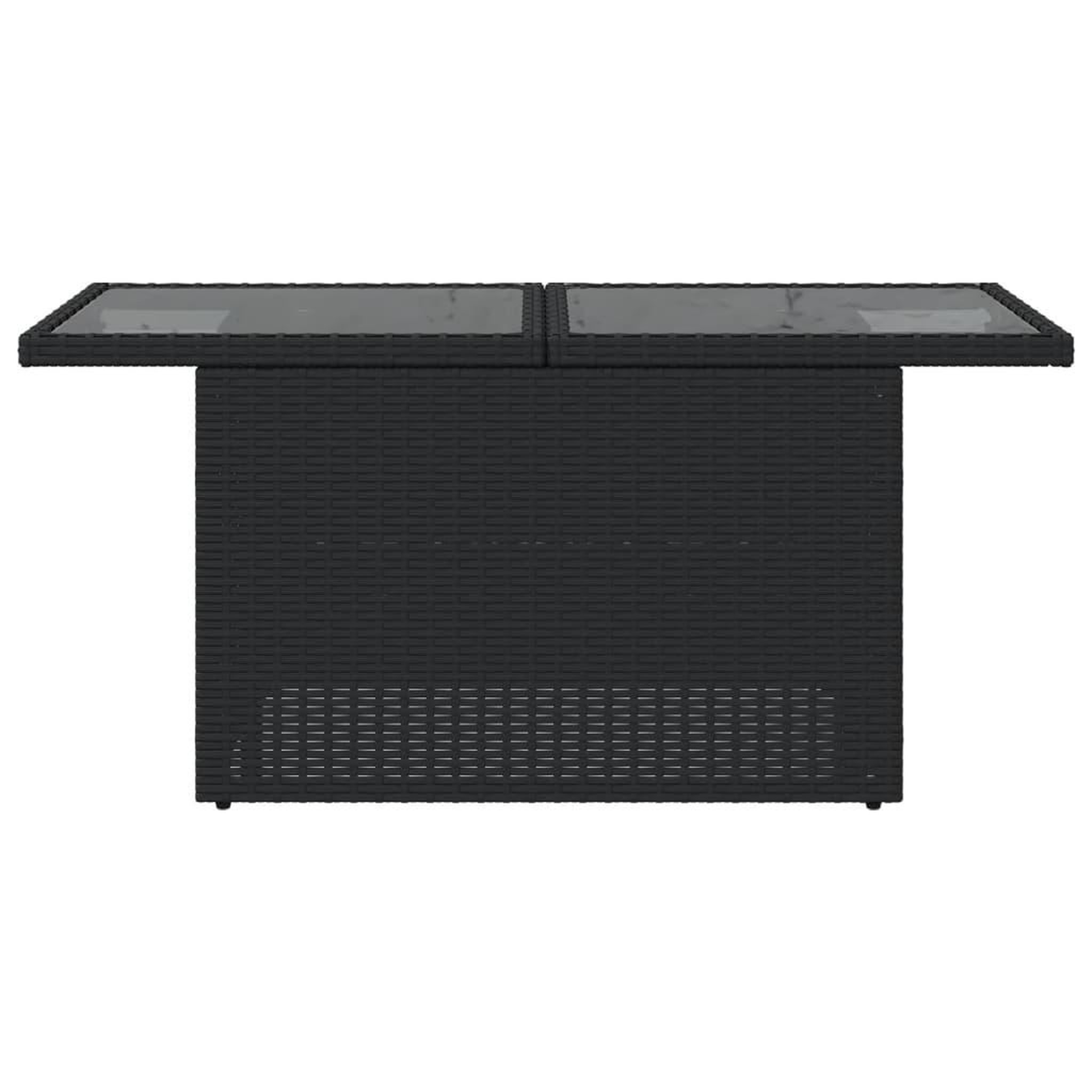Voir la diapositive 5 : VIDAXL Table de jardin dessus en verre noir 100x55x73cm resine tressee
