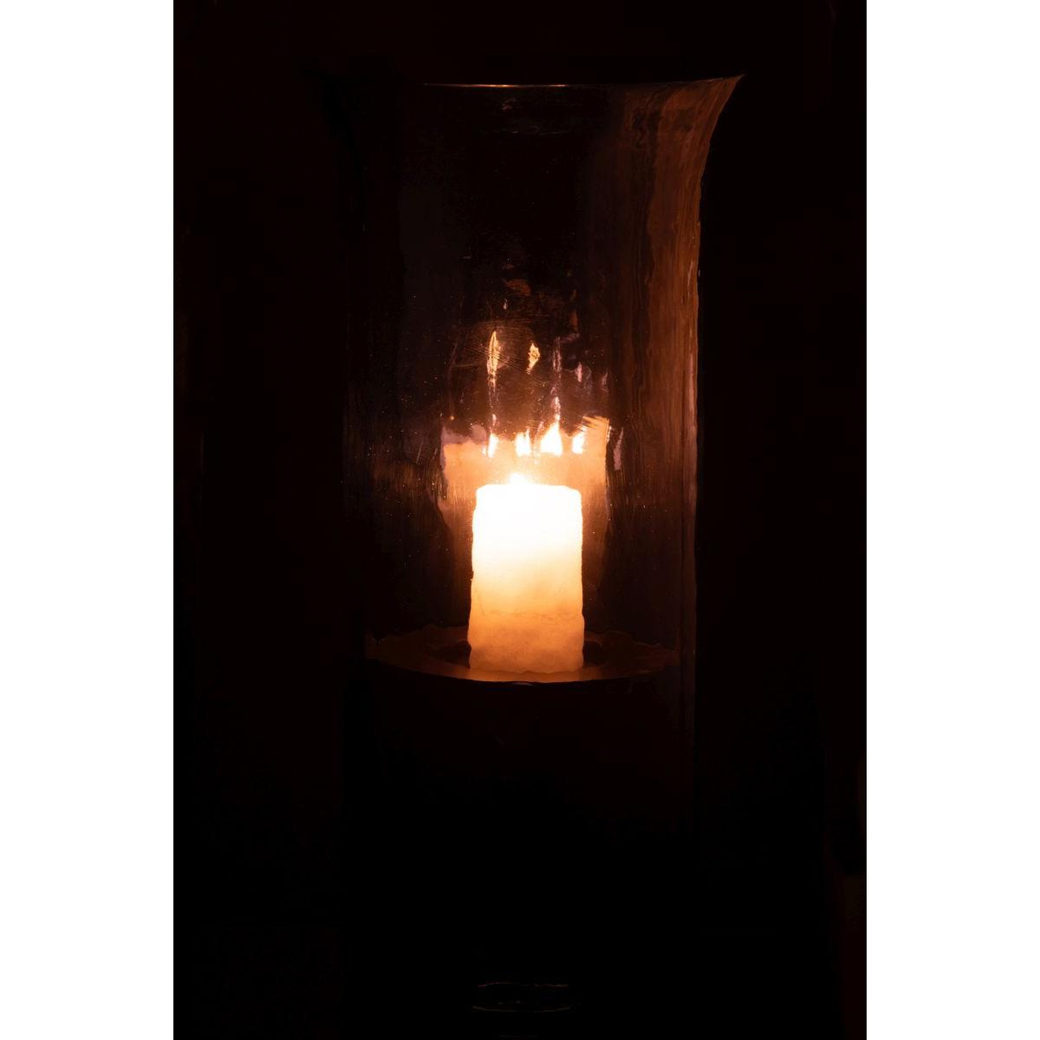 Voir la diapositive 3 : J-LINE Photophore Étroit en Verre  Tarifa  41cm Bleu