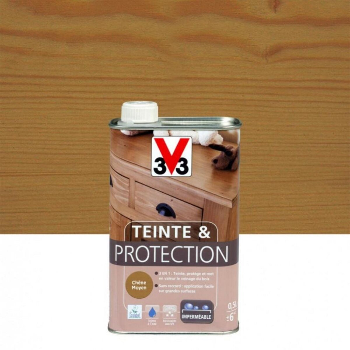 CENTRALE BRICO Teinte et protection V33, 0.5 l, chêne moyen mat