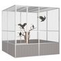Voir la diapositive 2 : VIDAXL Cage a oiseaux Gris 213,5x217,5x211,5 cm Acier galvanise