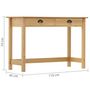 Voir la diapositive 6 : VIDAXL Table console Hill Range avec 2 tiroirs 110x45x74 cm Pin solide