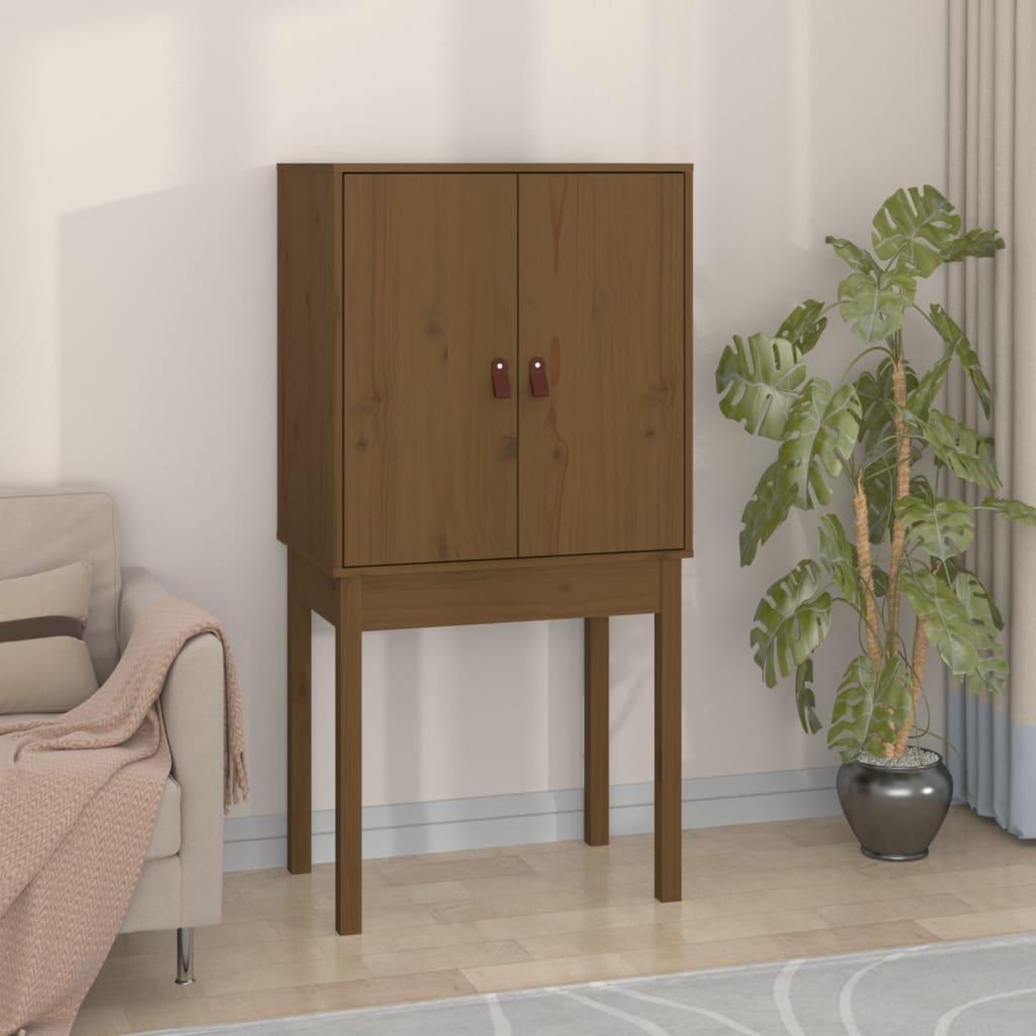 Voir la diapositive 3 : VIDAXL Buffet haut Marron miel 60x40x120 cm Bois massif de pin
