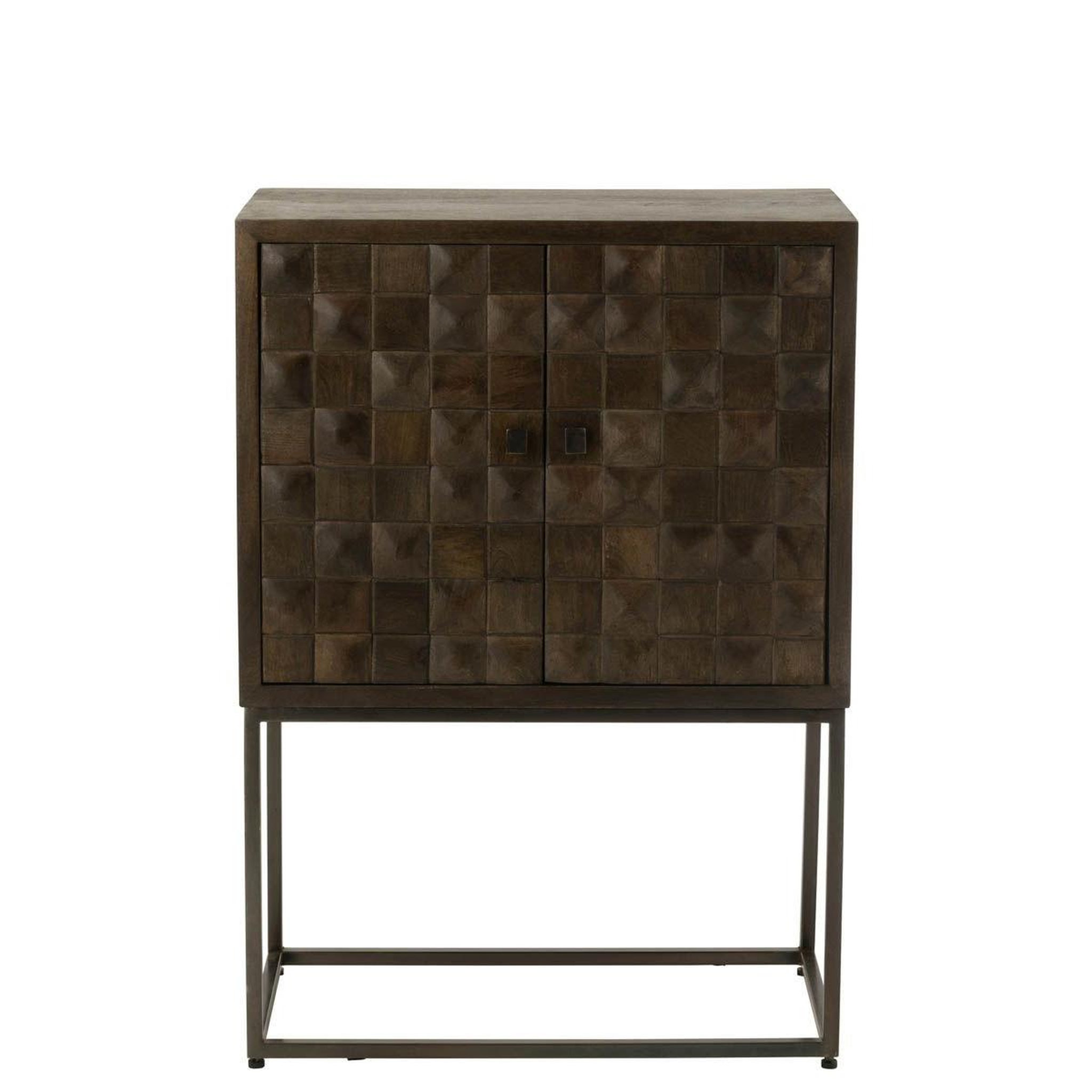 Voir la diapositive 2 : J-LINE Commode 2 portes sur pied  pino  122cm marron