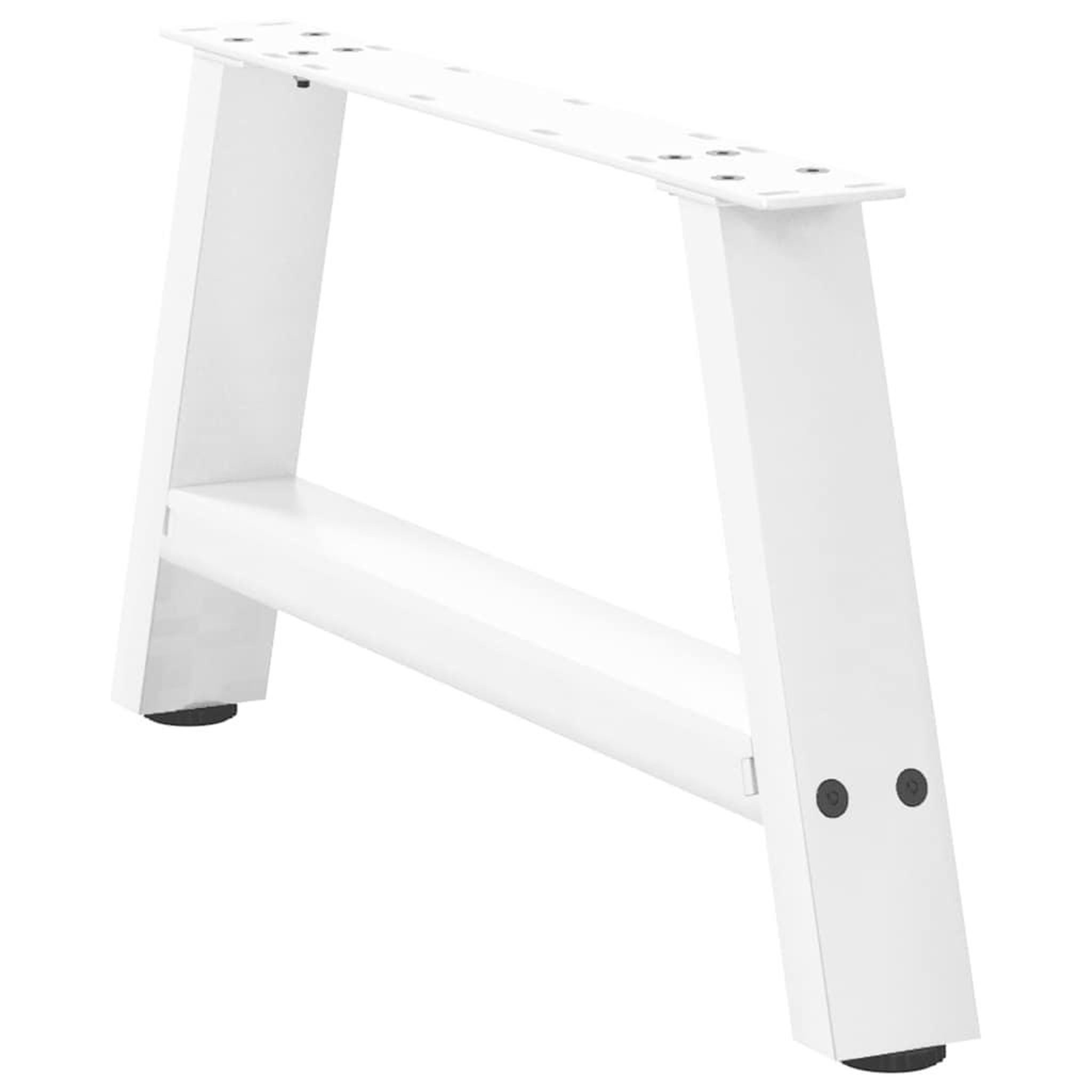 Voir la diapositive 4 : VIDAXL Pieds de table basse forme de A 2 pcs blanc 60x(30-31) cm acier