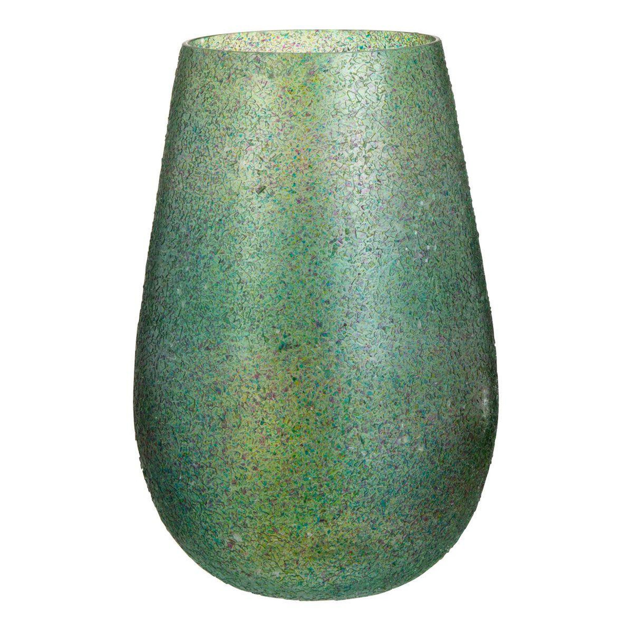 J-LINE Photophore Éclat de Verre  Tom  26cm Vert