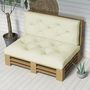 Voir la diapositive 2 : OUTSUNNY Lot de 2 coussins assises dossiers banc de jardin canapé dim. 120L x 80l x 12H cm polyester crème