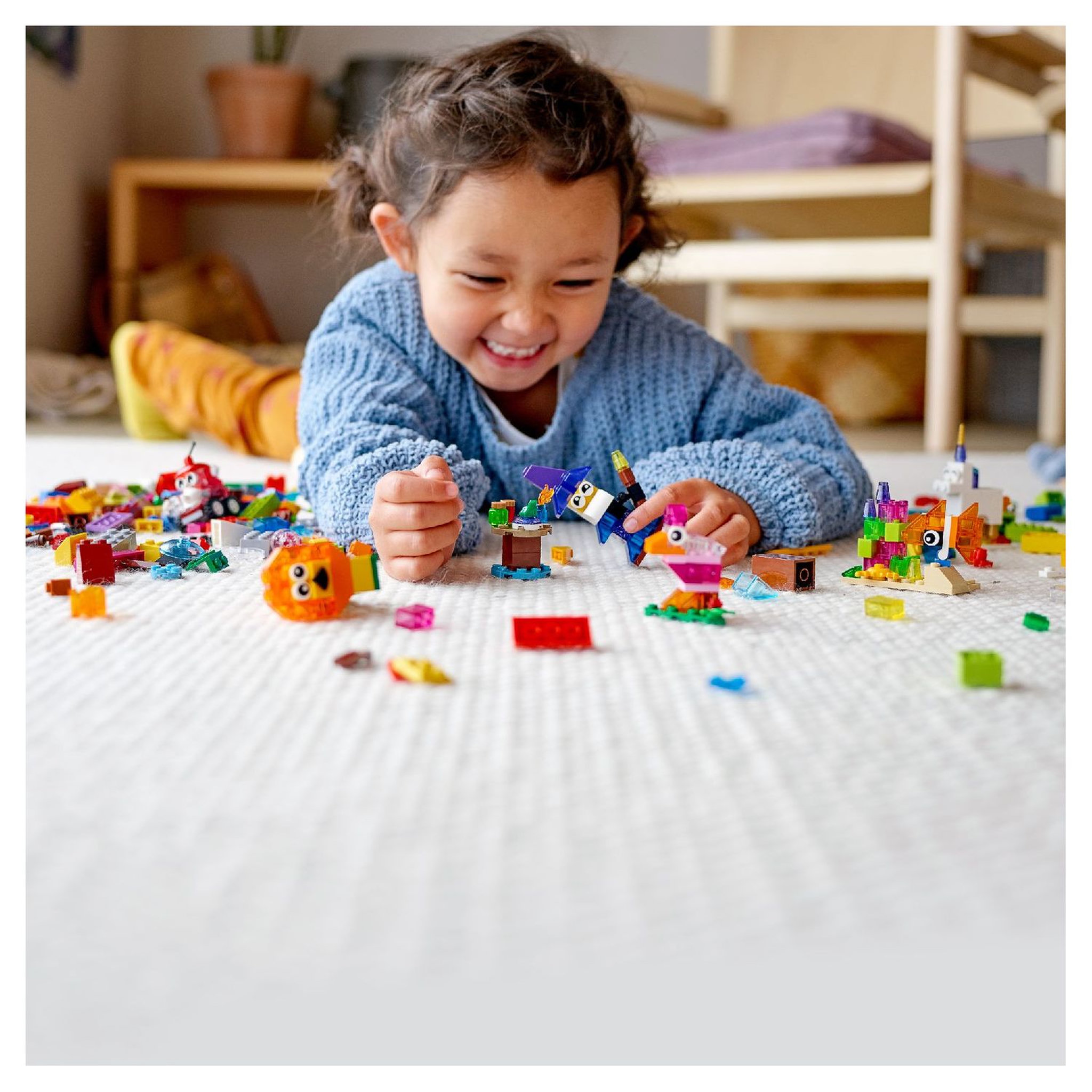 Voir la diapositive 7 : LEGO Classic 11013 - Briques transparentes créatives, Set avec Animaux Lion, Oiseau, Tortue, Jeu de Construction Enfants +4 ans