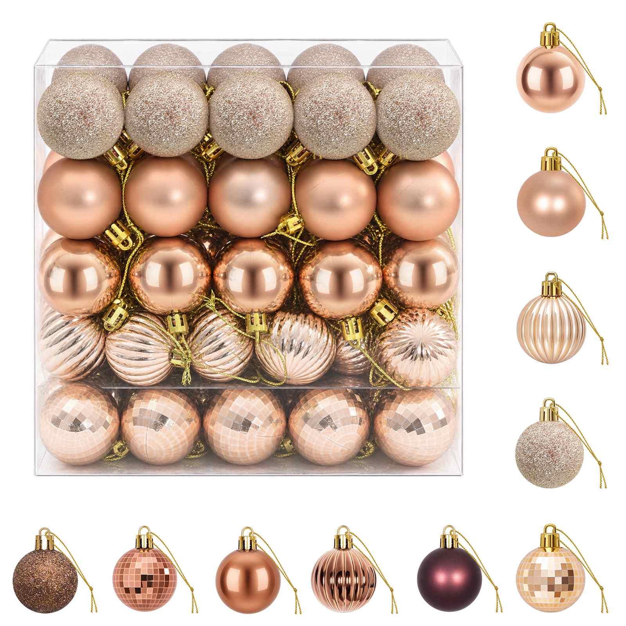 VIDAXL Ensemble de boules de Noël 100 pc Champagne et brun 4 cm