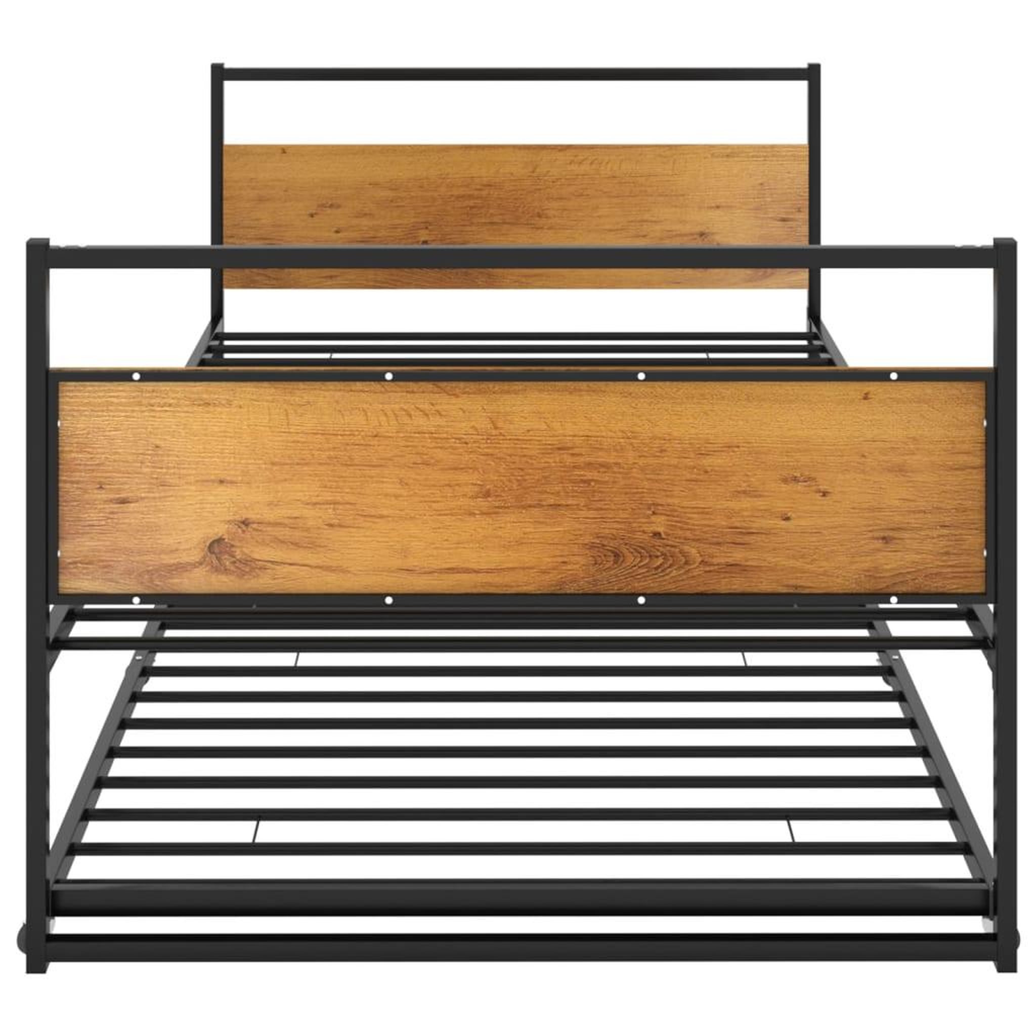 Voir la diapositive 4 : VIDAXL Cadre de lit extensible Noir Metal 90x200 cm