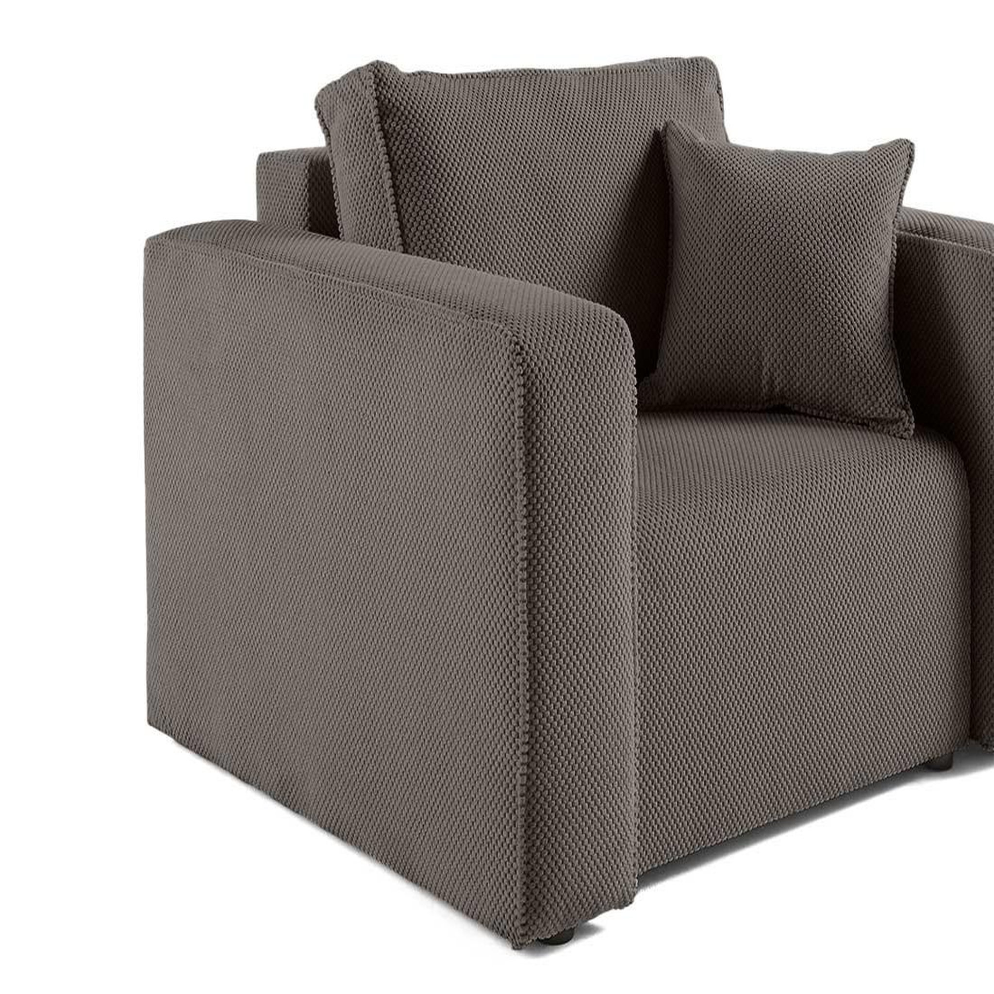 Voir la diapositive 4 : BEST MOBILIER Topaze - fauteuil - en velours texturé