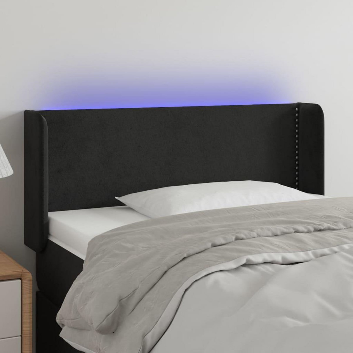 VIDAXL Tete de lit a LED Noir 93x16x78/88 cm Velours