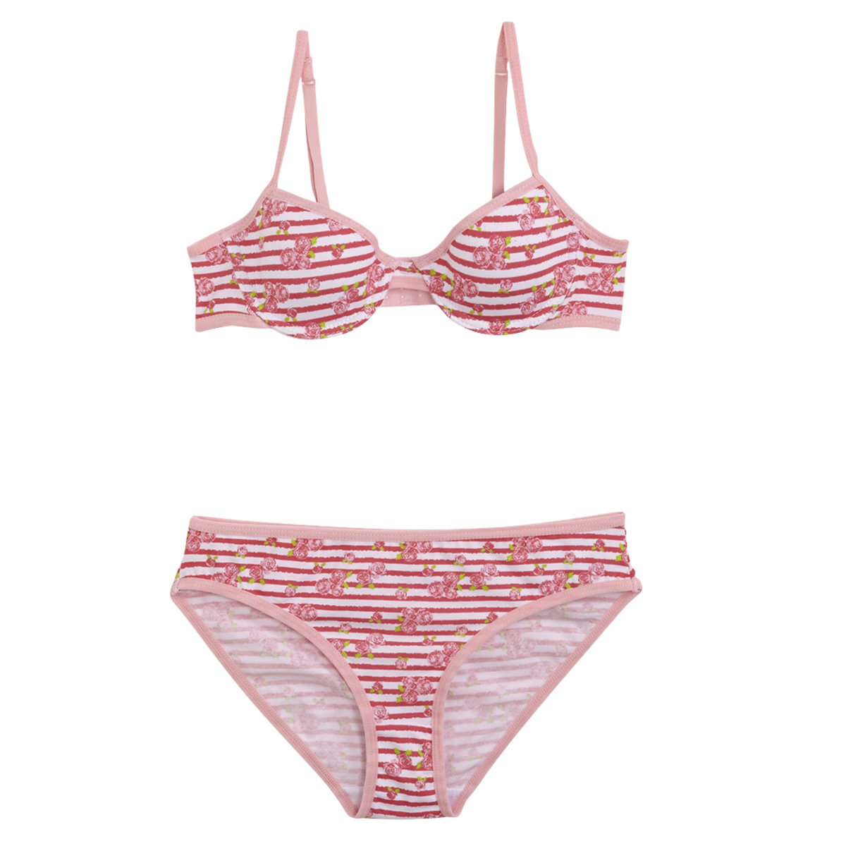 2 pièces Soutien-gorge à rayures zébrées à imprimé cocotier