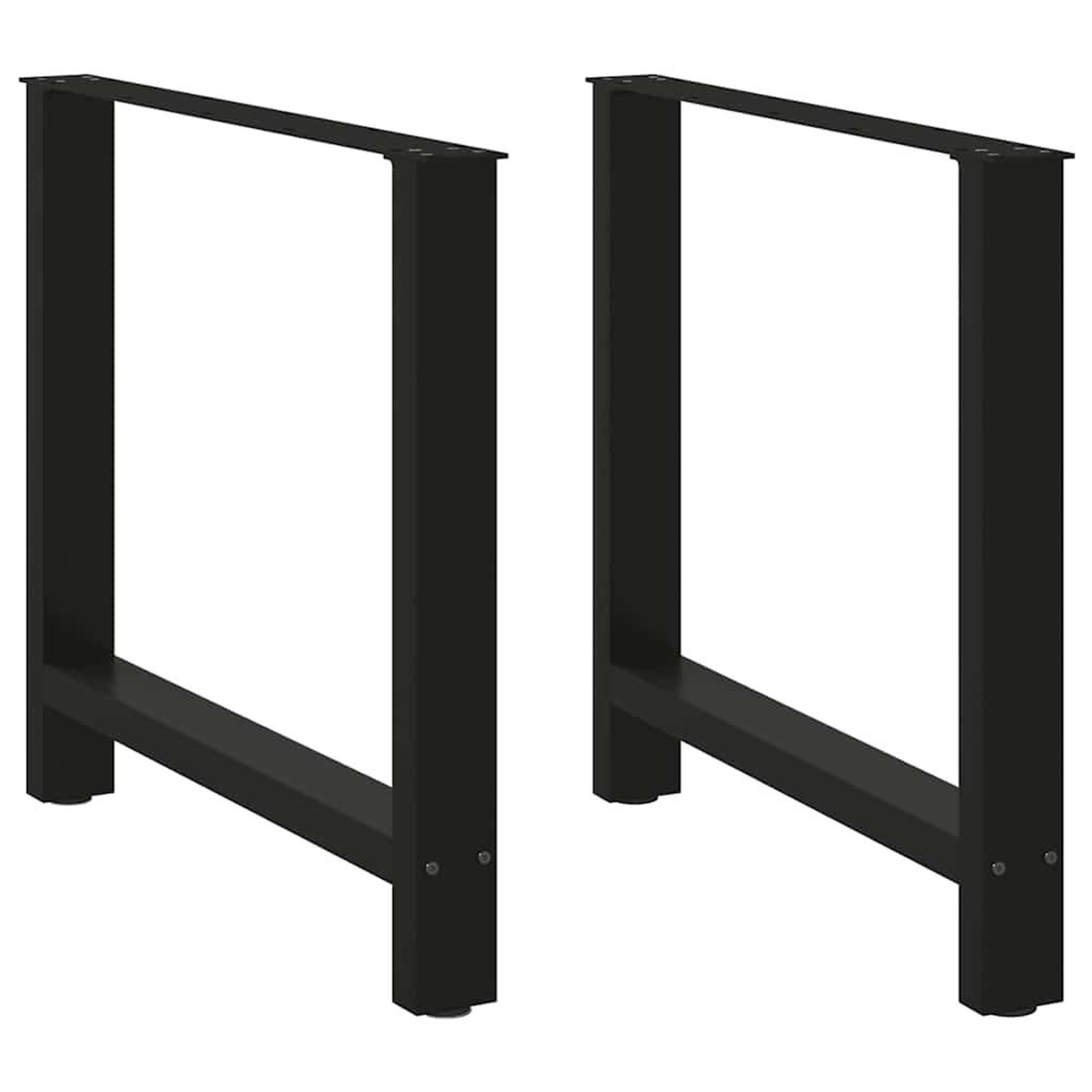 Voir la diapositive 2 : VIDAXL Pieds de table basse noir 2 pcs 70x(72-73) cm acier