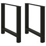 Voir la diapositive 2 : VIDAXL Pieds de table basse noir 2 pcs 70x(72-73) cm acier