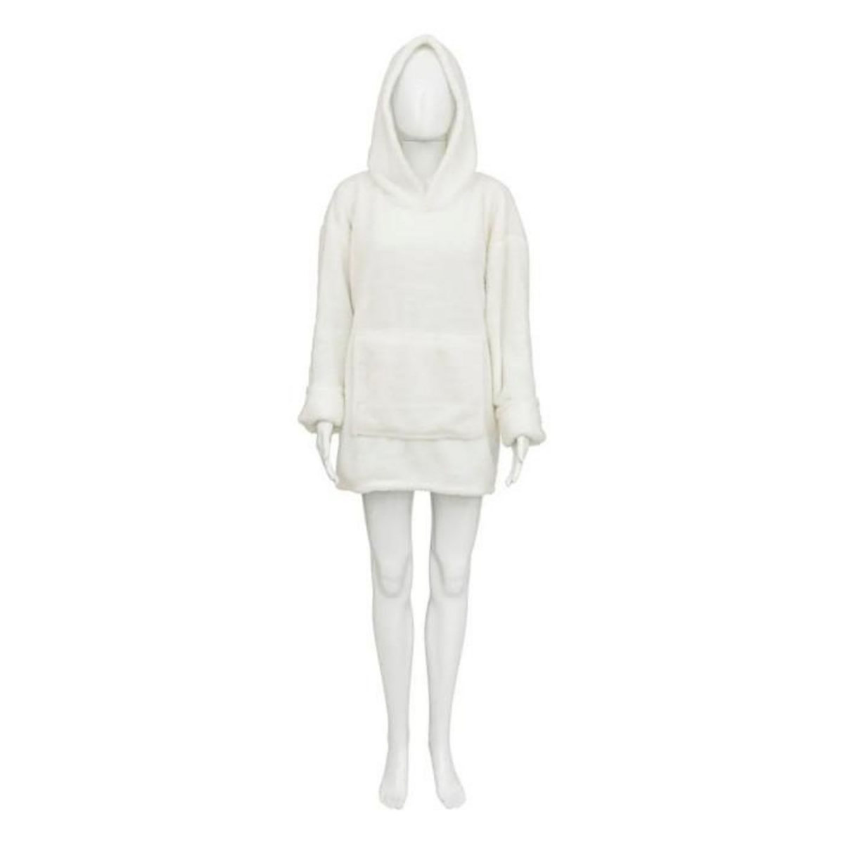 ATMOSPHERA Plaid Sweat Imitation Fourrure  Teddy  70x106cm Blanc