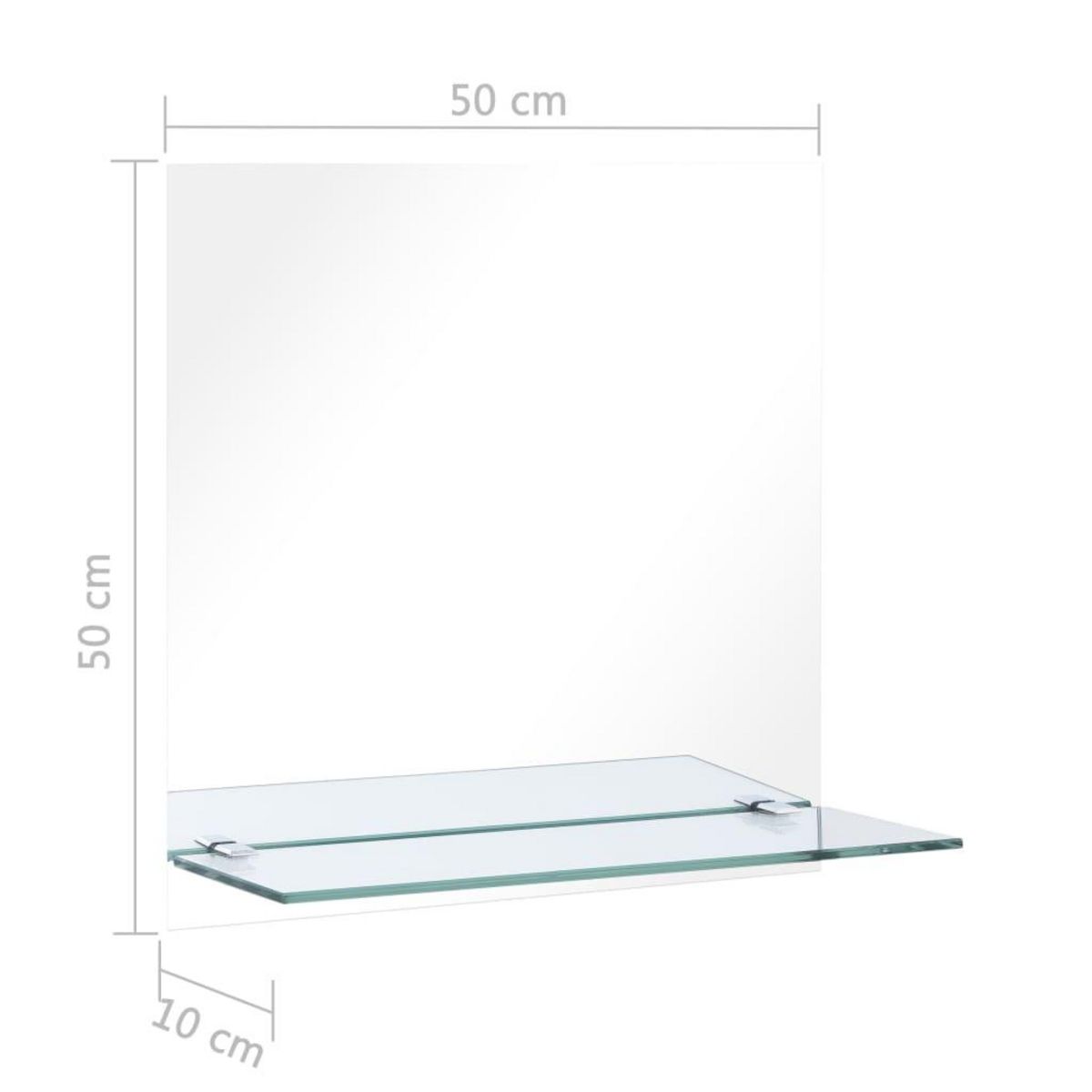 VIDAXL Miroir mural avec etagere 50x50 cm Verre trempe