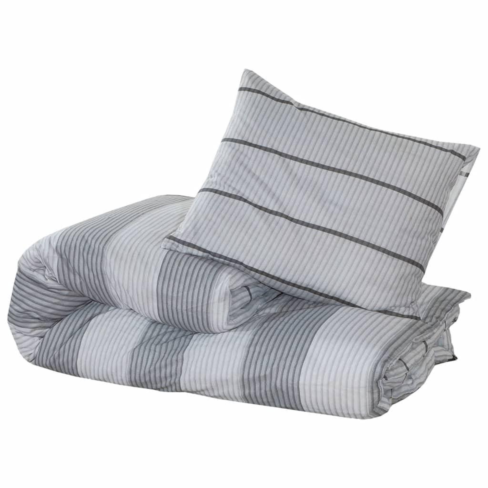 Voir la diapositive 3 : VIDAXL Ensemble de housse de couette Gris 200x200 cm Coton