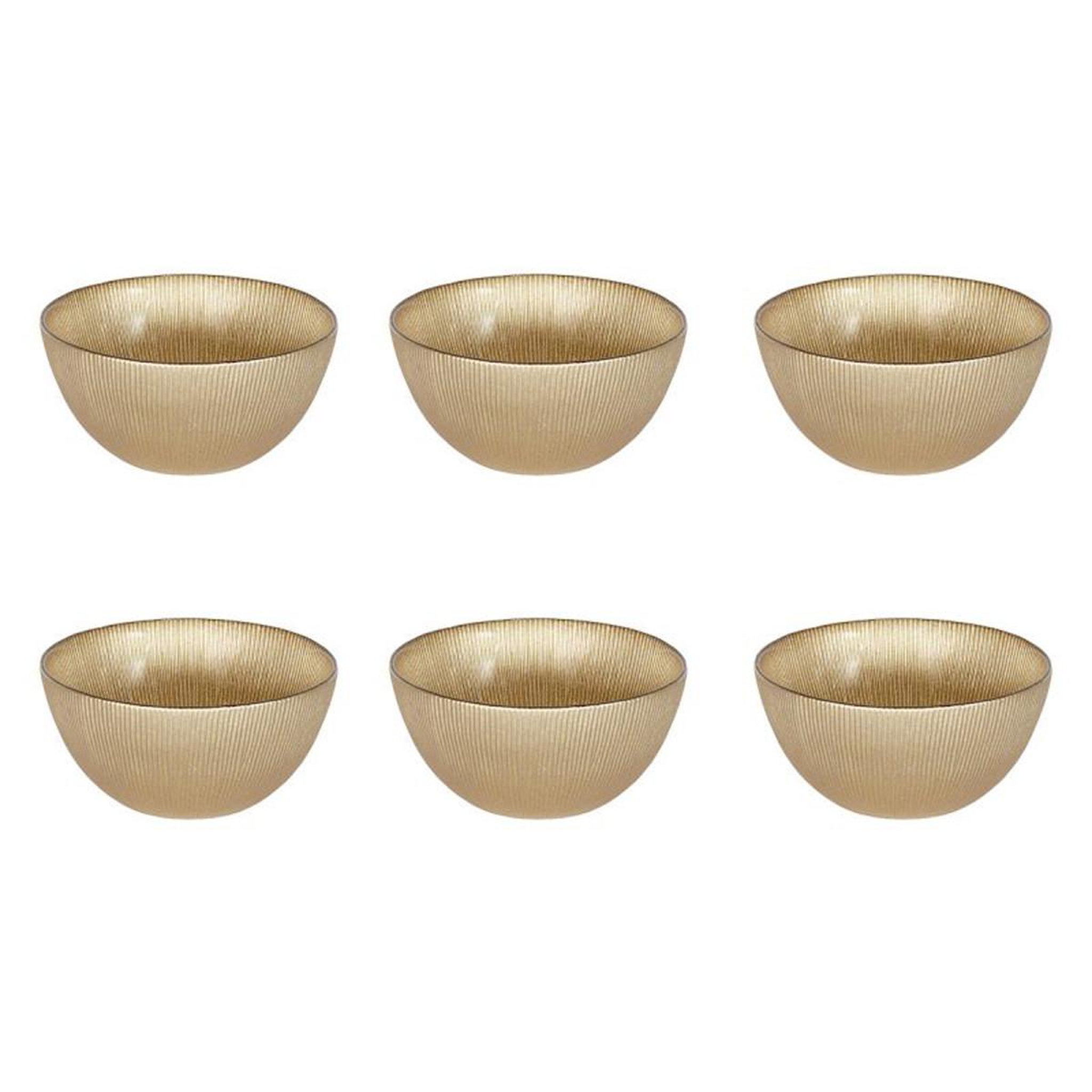 The Home Deco Factory Lot de 6 bols en verre design  royal  70cl or