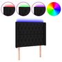 Voir la diapositive 2 : VIDAXL Tete de lit a LED Noir 103x16x118/128 cm Tissu