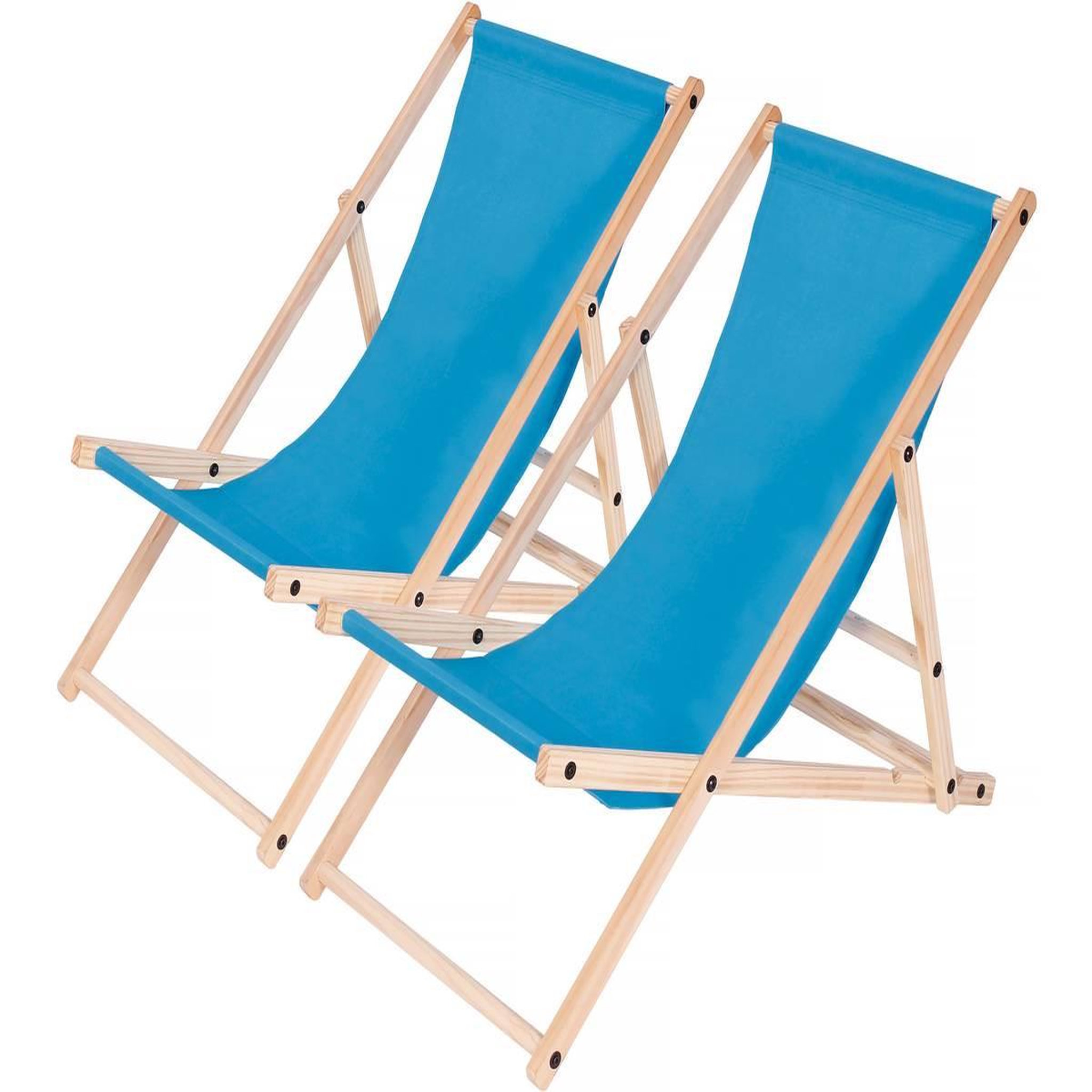 Habitat et Jardin Lot de 2 transat en bois  Chilienne  - 107 x 56.5 x 81 cm - Noir