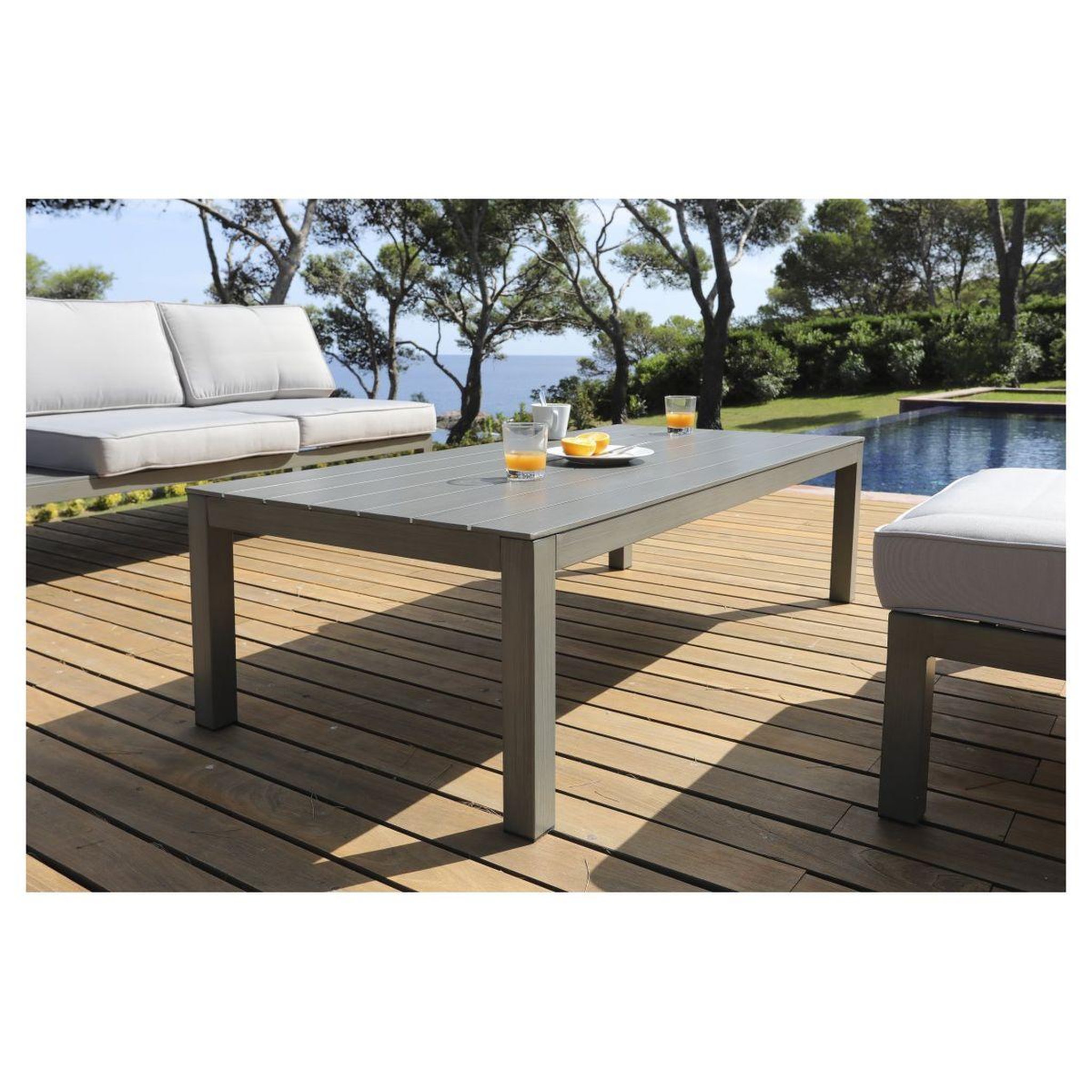 Voir la diapositive 2 : Salon bas de jardin 4 personnes en aluminium MAGNOLIA