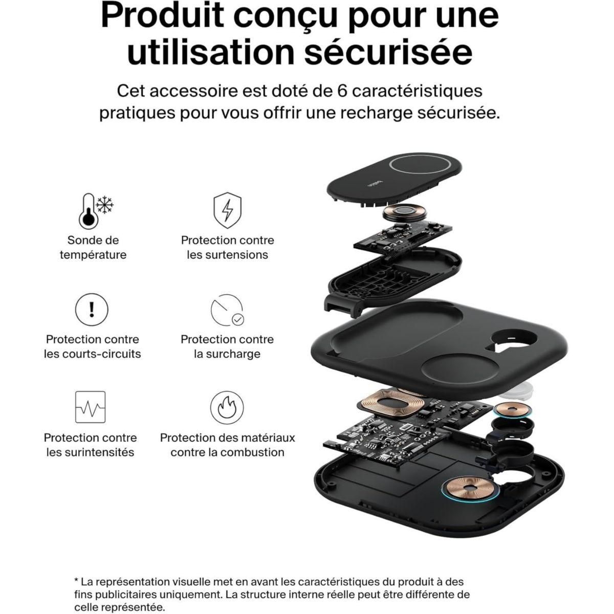 Belkin Chargeur induction induction 15W 3en1 noir