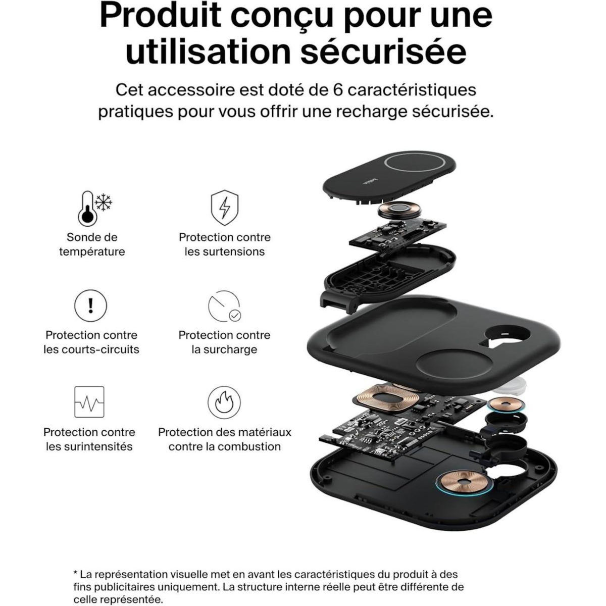 Belkin Chargeur induction Qi2 15W 3en1 noir