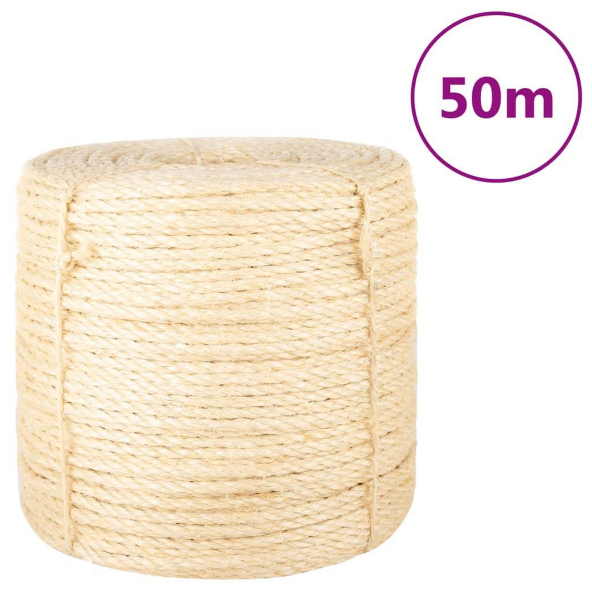 VIDAXL Corde 100 % sisal 6 mm 50 m