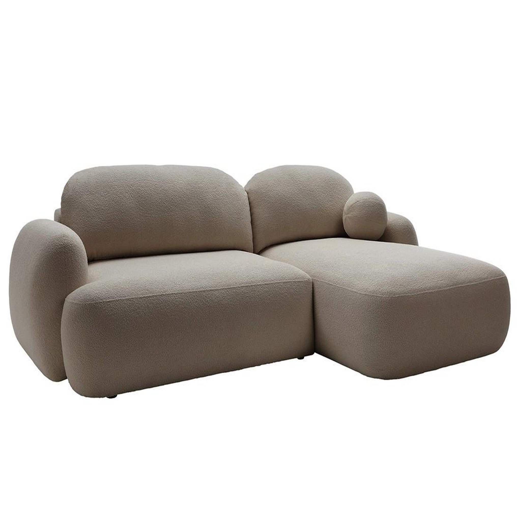 Voir la diapositive 5 : BEST MOBILIER Berenice - canapé d'angle droit 4 places convertible avec coffre en tissu bouclette