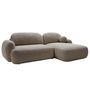 Voir la diapositive 5 : BEST MOBILIER Berenice - canapé d'angle droit 4 places convertible avec coffre en tissu bouclette